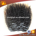 Grade 5a unprocessed clip hair extensions jerry curl